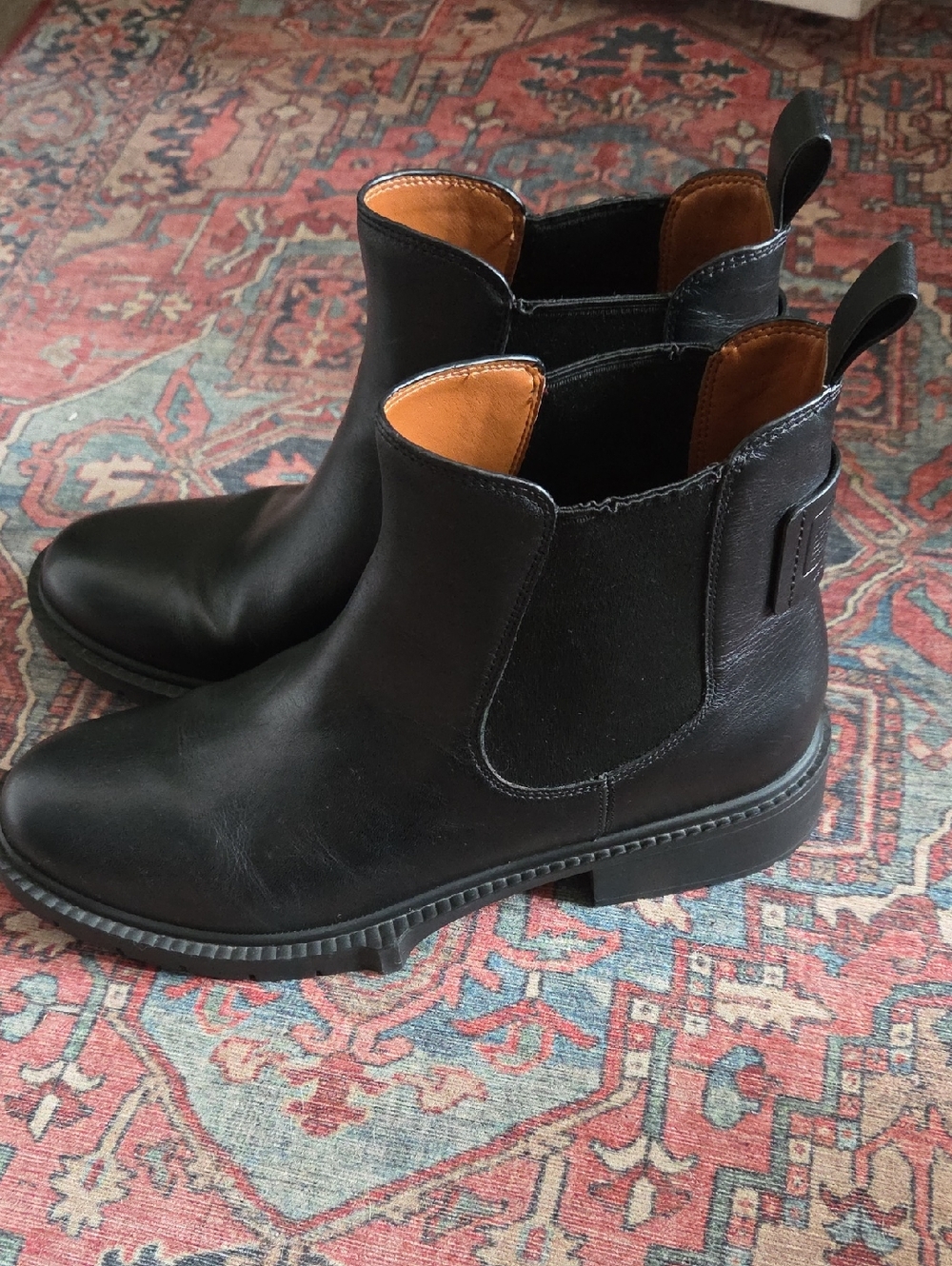 Coach Lyden Booties Black leather Chelsea Boots Size 10 - Picture 4 of 10